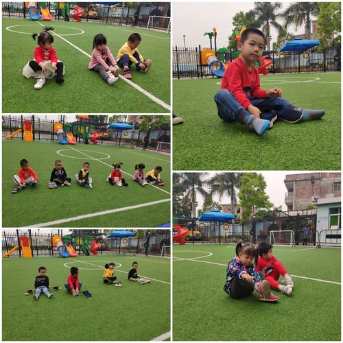 比塞开始啦!首先展示的小班组幼儿穿鞋比赛.