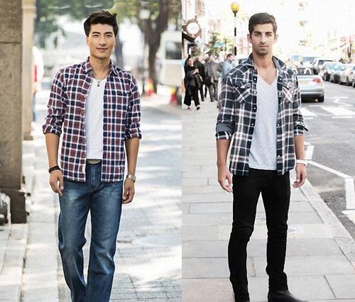 夹克外套也是牛仔衣服常见的搭配,这样的搭配比较休闲一点,适合在