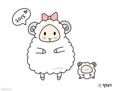 萌羊人简笔画可爱