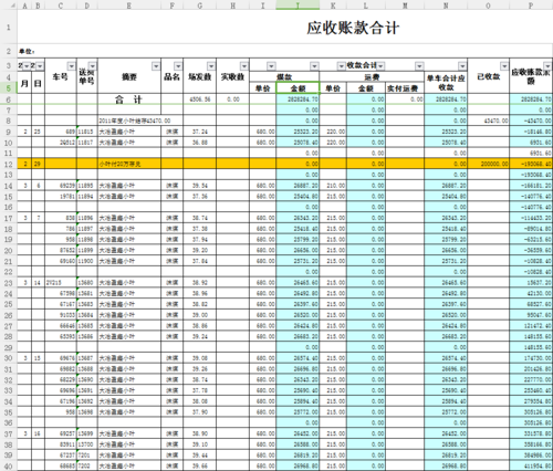 应收账款合计_应收账款合计xls表格模板下载_管理资源