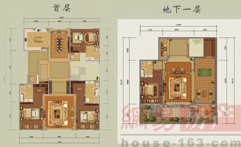 西山壹号院下跃-b户型图3室3厅4卫1厨 660.00㎡