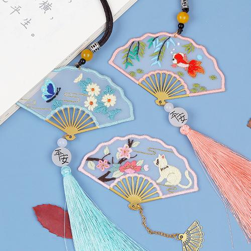 刺绣diy材料包手工自绣平安符古风苏绣书签绣花绣品送