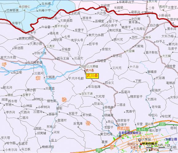 武川县交通地图全图,武川县交通地图高清版下载 - .