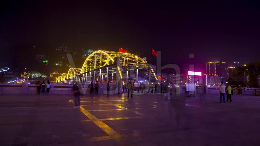 中山桥夜景大范围延时