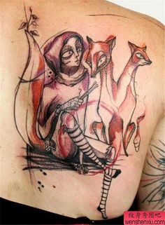 满背纹身九尾狐纹身图案图案图案