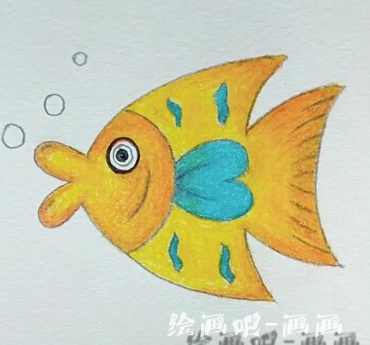 金鱼简笔画,小鱼简笔画图片,黄色金鱼简笔画
