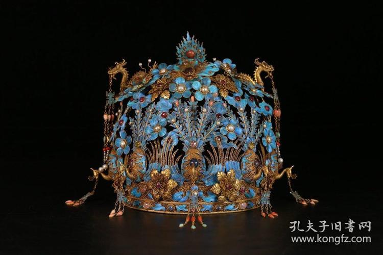 明代,银鎏金点翠凤冠,宫廷精品,等级高!