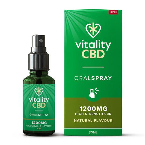 vitality cbd 1200mgmct油天然口味口服喷雾 30ml(舒缓,镇定和减少