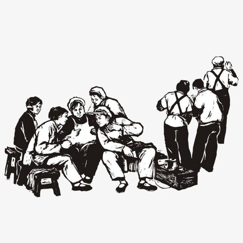 手绘一群人