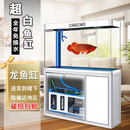 鱼缸西龙中大型龙鱼缸超白玻璃智能显示客厅生态鱼缸