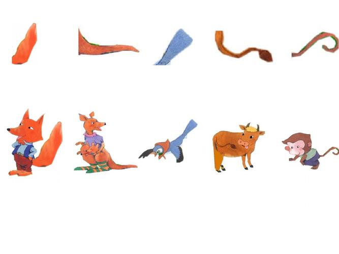 故事听完了,再来回顾一下这些小动物们尾巴各自都有什么本领吧