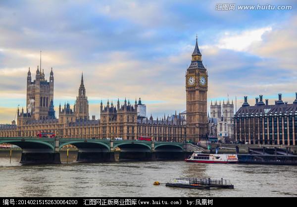 泰晤士河上的大本钟,国外旅游景点,旅游景点,摄影,汇.