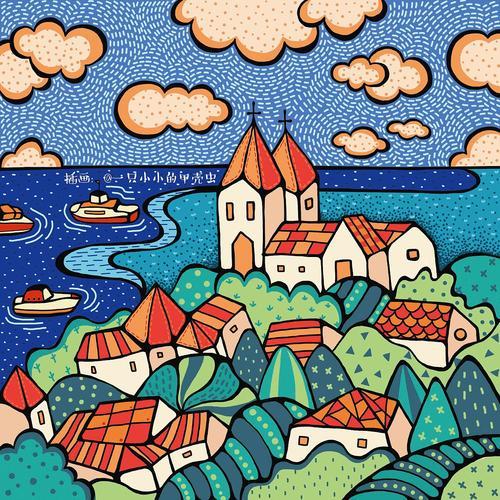 青岛建筑儿童画青岛景点简笔画五四广场简笔画大全