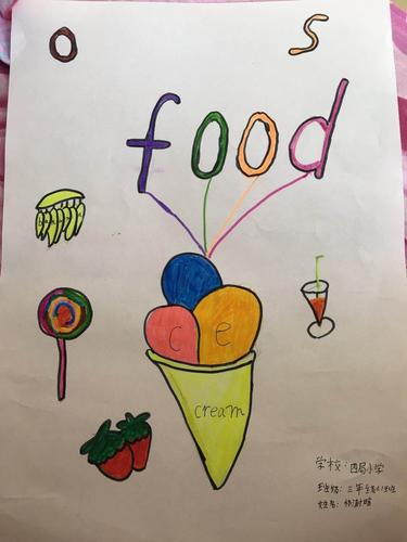 快乐的学习,快乐的绘画,三年级一班英语单词绘画比赛作品欣赏第八篇