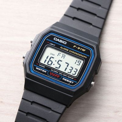 卡西欧复古电子手表f-91w-1d