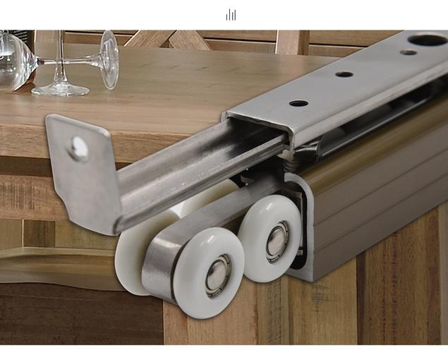 厂家直销实木玻璃门折叠推拉门轨道滑轮吊轮吊轨导轨移门轨道滑轮