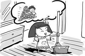 做家务的妈妈简笔画