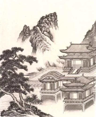 工笔画线描山水画谱·楼阁篇