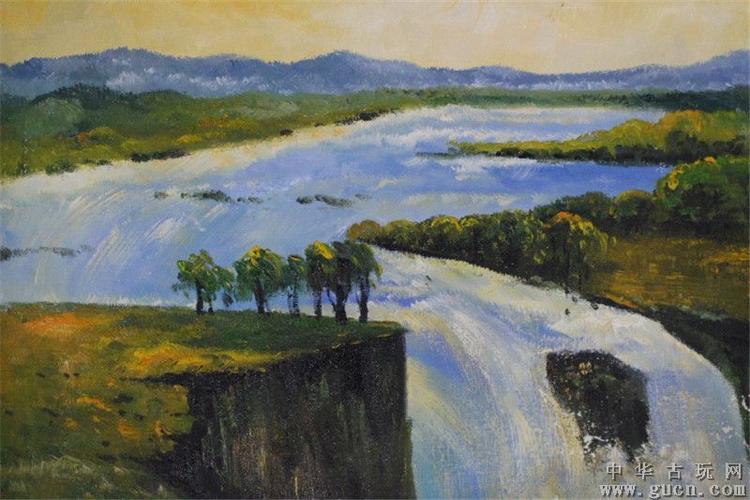 吴作人山河油画作品