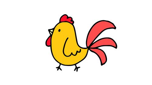 小公鸡怎么画