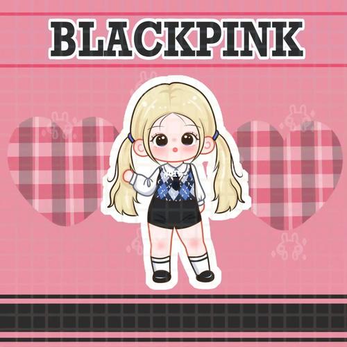 blackpink rose jennie lisa jisoo q版立牌_lisa_jennie_jisoo_black