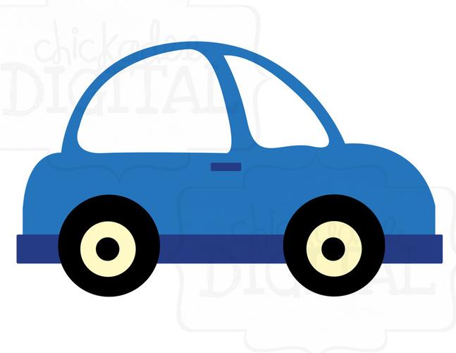 little blue car clipart by chickadeedigital on etsy