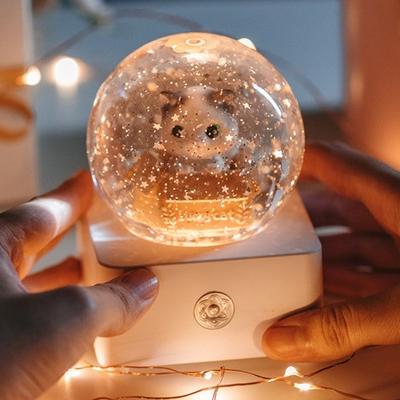 雪景k球透明圆球梦幻水晶球摆件儿童玩具女生八音盒生日礼物音乐图片