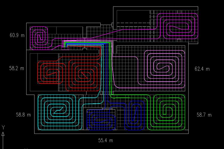 地暖 线路 布置图 对不对?