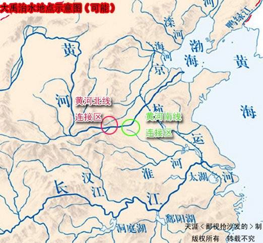 从地理角度,推断大禹治水的地点