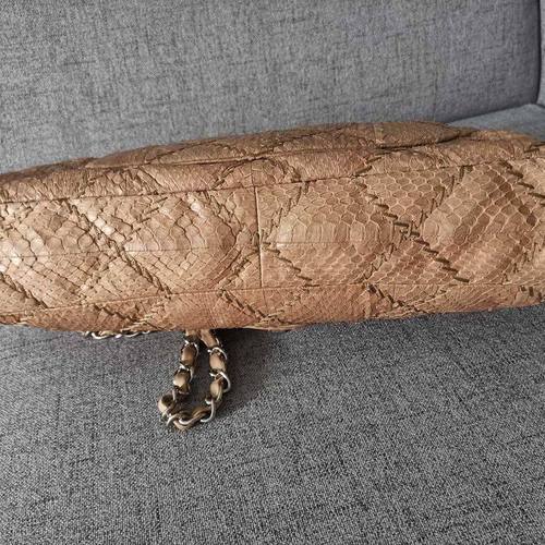 chanel香奈儿cf蛇皮稀有皮限量款中号单肩包_【9成新