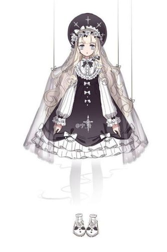 lolita洛丽塔和风汉服萝莉软妹服装素材动漫图片出处见水印/侵权删/供