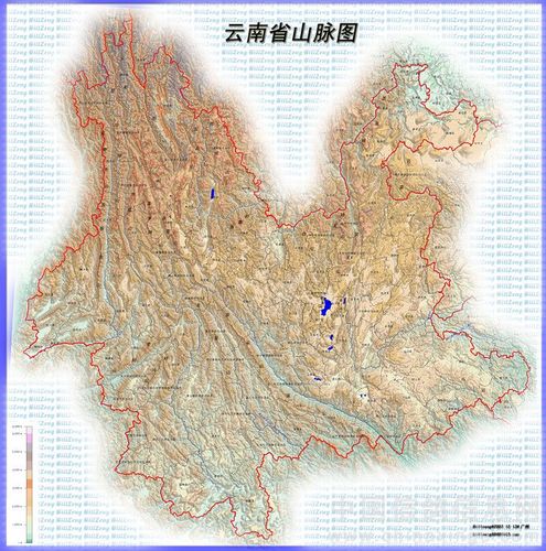 求一张详细的云南省山脉图,标有山脉名称(包括小山,比如雪邦山,老君山