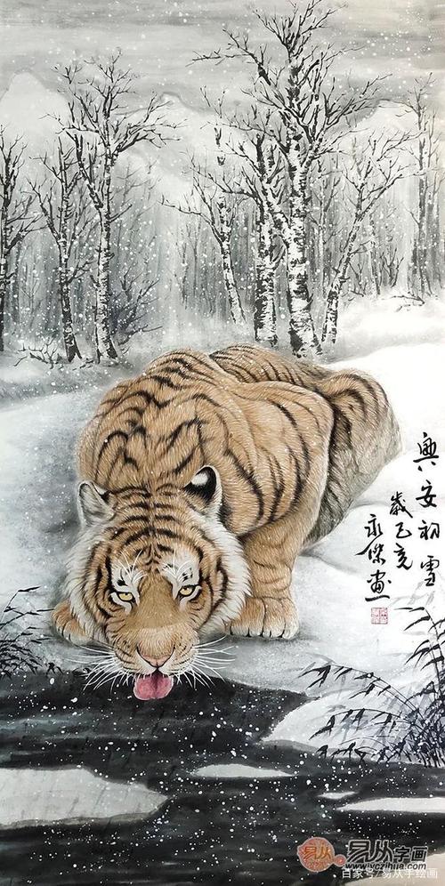 玄关挂什么画风水好,玄关挂幅动物画作品韵味十足