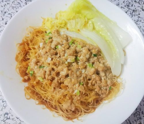 肉沫鸡蛋蒸米粉