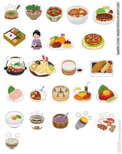 美食料理绘画图标