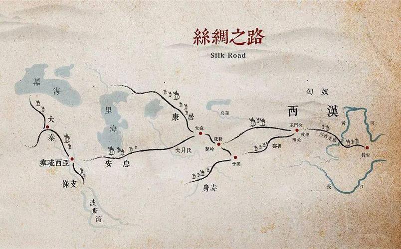 陆上丝绸之路线路图