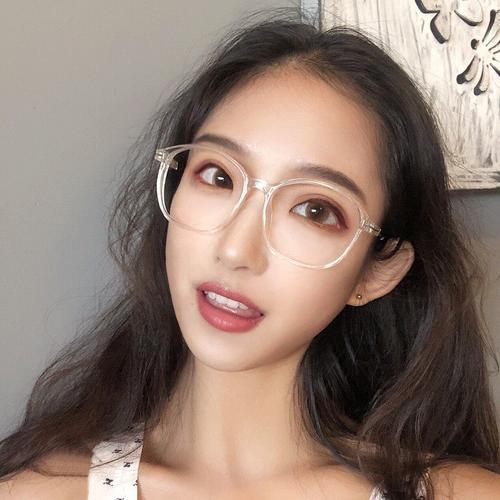 白色透明眼镜成品近视度数眼镜框蓝光