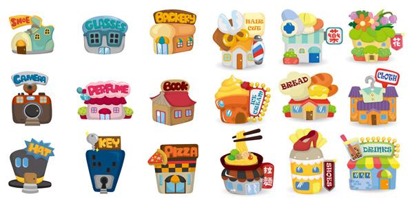 矢量卡通物品所需点数:0点可爱卡通房屋矢量素材,可爱,卡通,房屋