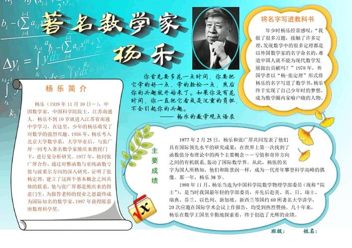 数学家杨乐小报