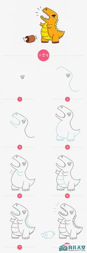 恐龙简笔画步骤,小恐龙简笔画图片