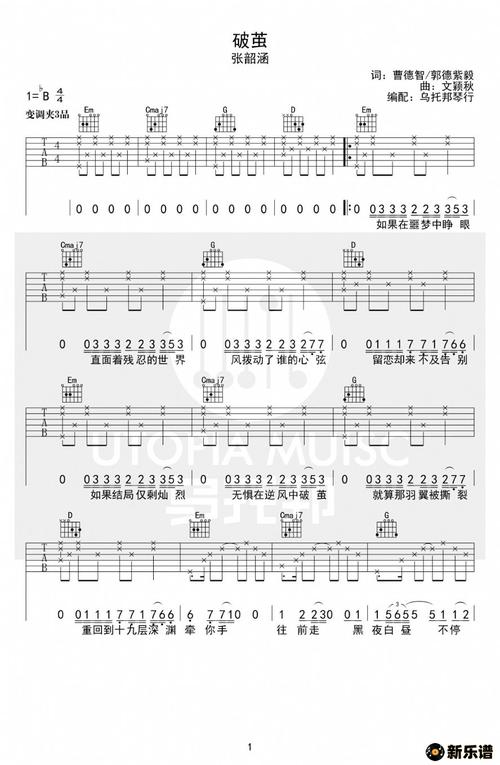 破茧斗罗大陆主题曲吉他谱张韶涵