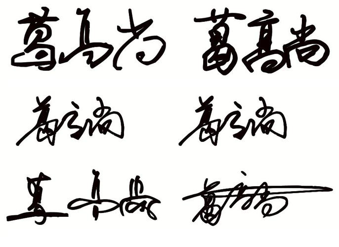 葛高尚,艺术签名谁会帮忙写一下