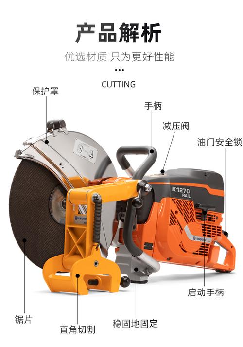 husqvarna富世华 k1270 rail钢轨切割机铁路电车无齿锯地铁系统