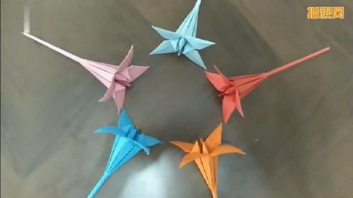 手工折纸永不凋谢的百合花,儿童diy手工,手残党也能一