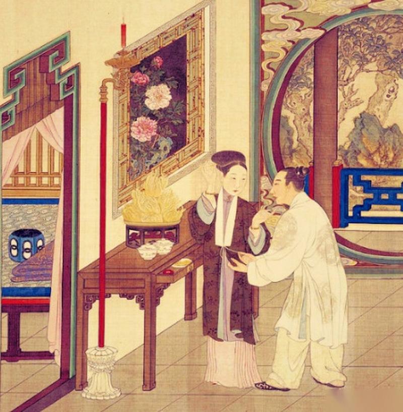 境界一:闺房之乐,张敞画眉(汉代张敞每天在妻子化妆时,为她把笔画眉