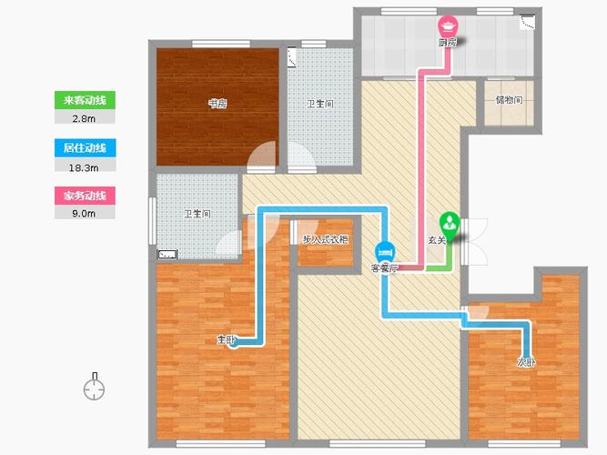 颐惠园项目3室2厅2卫1厨178.00㎡户型图