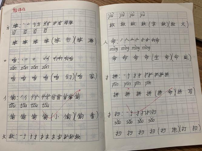 第10课生字抄写优秀作业展