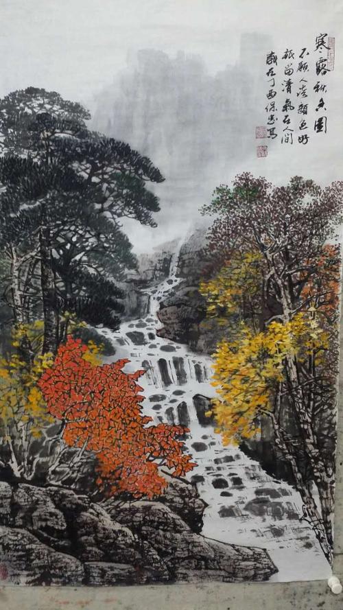 师周保忠,字梦山号古驿山人,曾出版《周保忠山水画集》和《田园山水》