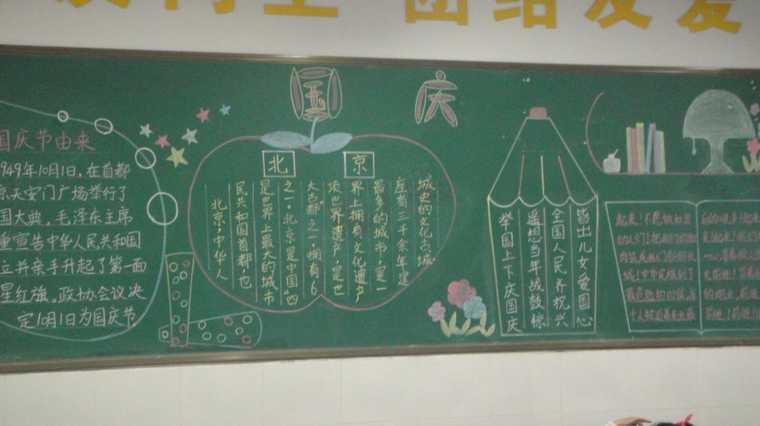 国庆主题二年级黑板报