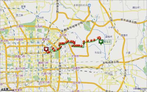 北京659路下行公交线路图